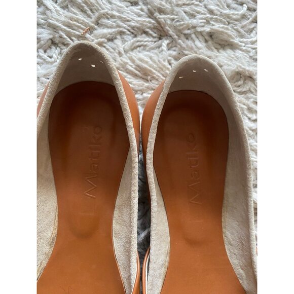 Matiko Shoes Ballet Flats Slip On Camel Light Brown Leather 38.5 / 8.5 Tan - Picture 7 of 7